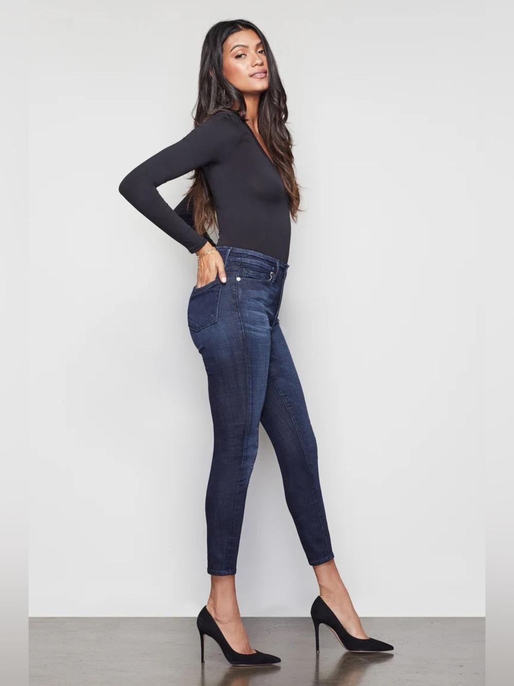 Good American Good Waist Super High Rise Skinny Jeans Medium Blue Wash 16 - Picture 2 of 16